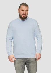 s.Oliver Strickpullover Rundhalspullover Big Size Hellblau/Grau/Blau