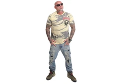 YAKUZA T-Shirt Ahole Grau/Khaki/Rot/Gelb/Weiß