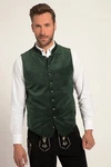 JP1880 Steppweste Samt Stehkragen Strickrücken Dunkelgrün/Grün