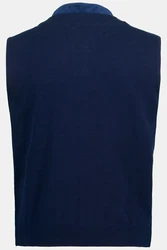 JP1880 Steppweste Samt Stehkragen Strickrücken Dunkelblau/Blau/Hellblau