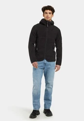 Didriksons Fleecejacke BROR Schwarz/Dunkelgrau/Rot