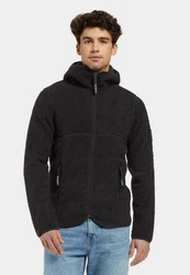 Didriksons Fleecejacke BROR Schwarz/Dunkelgrau/Rot