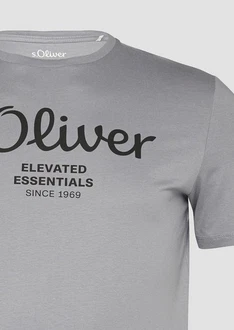 s.Oliver T-Shirt mit Logo-Print Silber/Grau