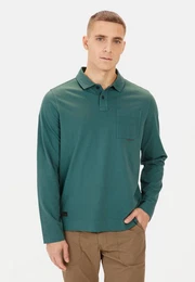 Poloshirt aus reiner Baumwolle Shirts_Langarm-Poloshirt