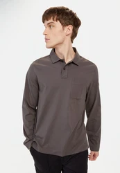 camel active Poloshirt Shirts Langarm Poloshirt Grau/Braun/Beige/Hellgrau/Khaki/Dunkelgrau