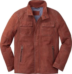 Ross & Cole Lederjacke Rot/Orange/Braun