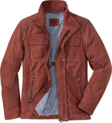 Ross & Cole Lederjacke Rot/Orange/Braun