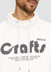 s.Oliver Sweatshirt mit Frontprint und Snood-Kragen Dunkelrot/Weiß/Grau