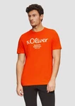 s.Oliver Poloshirt T-Shirt mit Logo-Print Artwork Orange