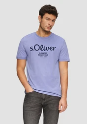 s.Oliver Poloshirt T-Shirt mit Logo-Print Artwork Silber/Fliederfarben/Blau/Lila/Hellblau