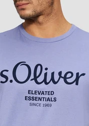 s.Oliver Poloshirt T-Shirt mit Logo-Print Artwork Silber/Fliederfarben/Blau/Lila/Hellblau
