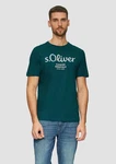s.Oliver Poloshirt T-Shirt mit Logo-Print Artwork petrol / weiß s.Oliver Poloshirt T-Shirt mit Logo-Print Artwork petrol / weiß