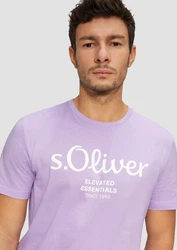 s.Oliver Poloshirt T-Shirt mit Logo-Print Artwork Lila/Fliederfarben/Rosa