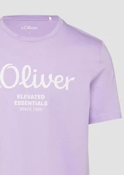 s.Oliver Poloshirt T-Shirt mit Logo-Print Artwork Lila/Fliederfarben/Rosa