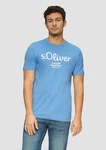 s.Oliver Poloshirt T-Shirt mit Logo-Print Artwork Hellblau/Blau