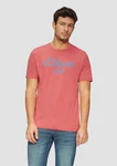 s.Oliver Poloshirt T-Shirt mit Logo-Print Artwork Rot/Rosa