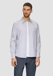 Langarmhemd Regular Fit: Gestreiftes Hemd aus Popelin Artwork