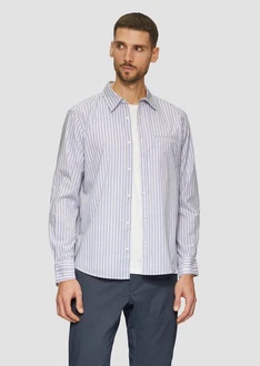 s.Oliver Langarmhemd Regular Fit Weiß/Hellblau/Gelb/Rot/Blau