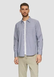 s.Oliver Langarmhemd Regular Fit Grau/Blau/Hellblau