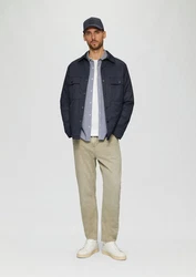 s.Oliver Langarmhemd Regular Fit Grau/Blau/Hellblau