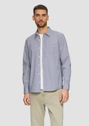 s.Oliver Langarmhemd Regular Fit Grau/Blau/Hellblau