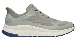 Skechers BOBS SQUAD 4 Slip-On Sneaker Grau/Hellgrau/Blau/Khaki