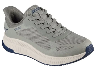 Skechers BOBS SQUAD 4 Slip-On Sneaker Grau/Hellgrau/Blau/Khaki