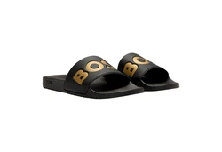 BOSS Badepantolette Aryeh Slid Schwarz/Beige/Braun