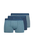 Skiny Retro Pants Herren 3er Pack Cotton Multipack Hellblau/Dunkelblau/Blau