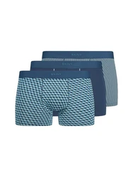 Skiny Retro Pants Herren 3er Pack Cotton Multipack Hellblau/Dunkelblau/Blau
