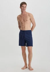 Hessnatur Pyjamahose PURE NATURE Dunkelblau/Blau