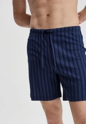 Hessnatur Pyjamahose PURE NATURE Dunkelblau/Blau
