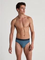 CALIDA Slip Cotton Code Design Herren Dunkelblau/Hellblau/Blau