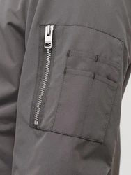 Jack & Jones Leichte Bomber Jacke College Übergangs Blouson JJERUSH dunkelgrau