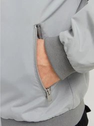 Jack & Jones Leichte Bomber Jacke College Übergangs Blouson JJERUSH Grau/Hellgrau