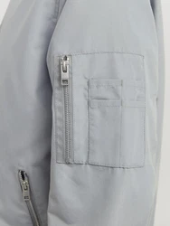 Jack & Jones Leichte Bomber Jacke College Übergangs Blouson JJERUSH Grau/Hellgrau