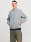 Jack & Jones Leichte Bomber Jacke College Übergangs Blouson JJERUSH Grau/Hellgrau