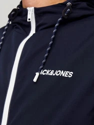 Jack & Jones Blouson JJERUSH HOOD BOMBER NOOS Dunkelblau/Blau/Grau