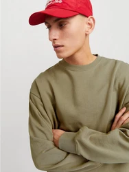 Jack & Jones Sweatshirt JJECHARGE SWEAT CREW NECK NOOS Dunkelgrün/Khaki