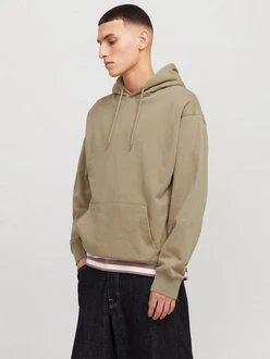 Jack & Jones Sweatshirt JJECHARGE SWEAT HOOD NOOS Khaki/Beige/Dunkelgrün