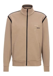 BOSS GREEN Sweatjacke Skaz Tape mit Stehkragen grün