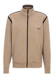 BOSS GREEN Sweatjacke Skaz Tape mit Stehkragen grün