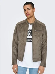 ONLY & SONS ONSGUS FAUX SUEDE RACER JACKET OTW NOOS Beige/Braun/Grün/Khaki