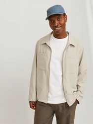 Jack & Jones Hemdjacke JJEPERFECT SHACKET SN Khaki/Beige
