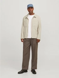 Jack & Jones Hemdjacke JJEPERFECT SHACKET SN Khaki/Beige