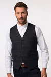 JP1880 Steppweste Karo Strickrücken Dunkelblau/Schwarz/Hellblau/Blau