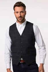 JP1880 Steppweste Karo Strickrücken Dunkelblau/Schwarz/Hellblau/Blau