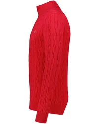Gant Strickpullover Troyer COTTON CABLE HALF ZIP Rot/Dunkelrot/Rosa