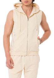 RedBridge Sweatweste mit Kapuze und Reißverschluss Khaki/Beige/Gold