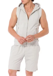 RedBridge Sweatweste mit Kapuze und Reißverschluss Grau/Hellgrau/Khaki/Hellgrün/Grün/Beige/Braun